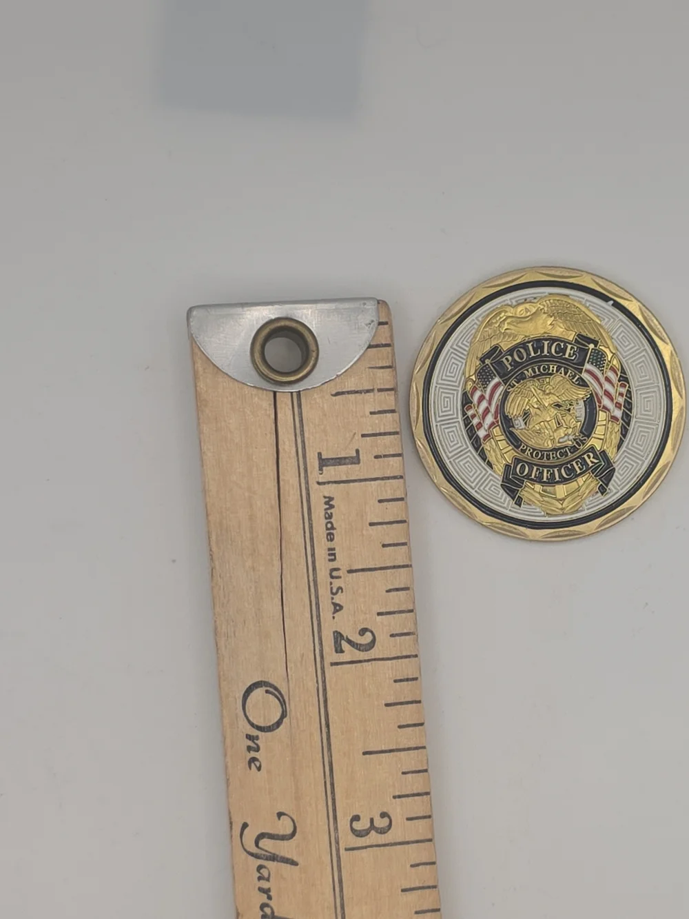 Police St. Michael Commemorative Coin - Gold and Black
